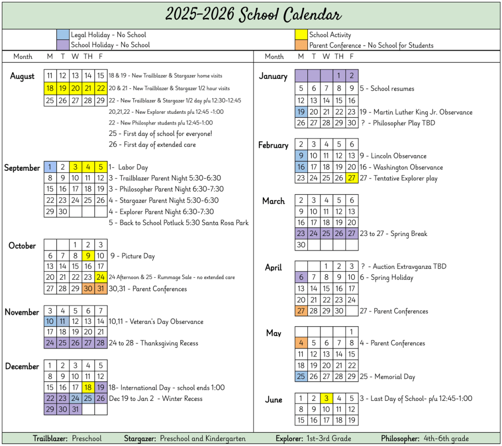 2025-2026 MCS Calendar