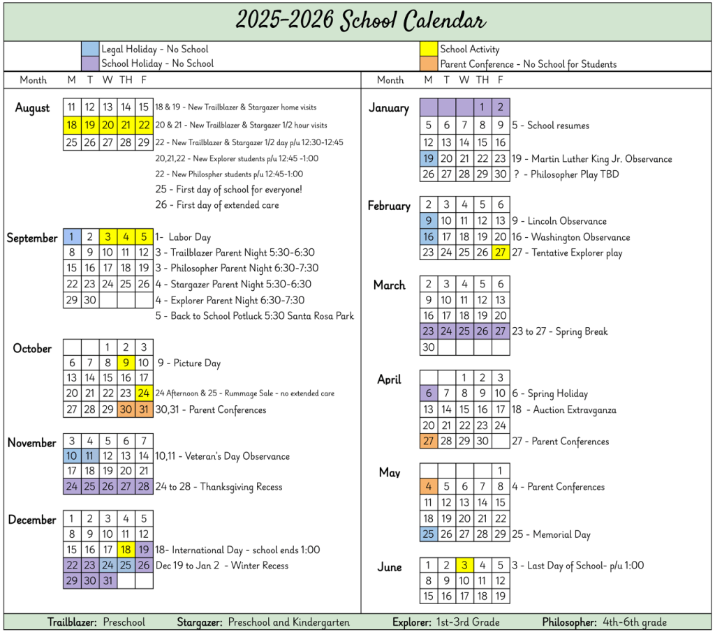 2025-2026 MCS Calendar